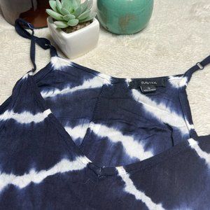 Raviya | Blue & White Striped Boho Handkerchief Dress